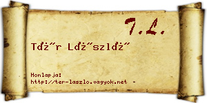 Tér László névjegykártya